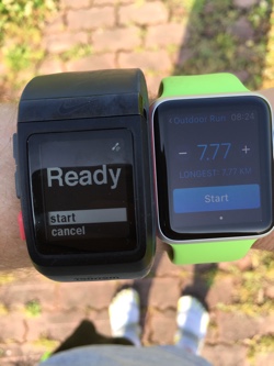 Apple Watch and Nike+ SportWatch GPS: Start